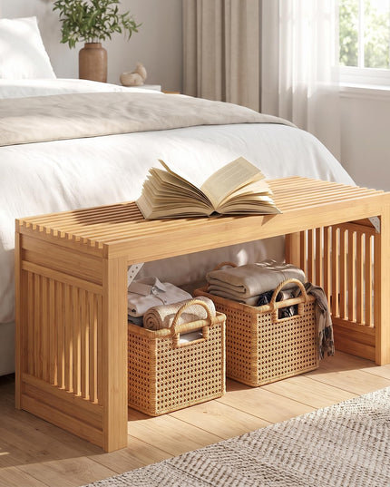 GIANTEX 35.5" Bamboo Dining Bench with Solid Widened Legs (1/2)