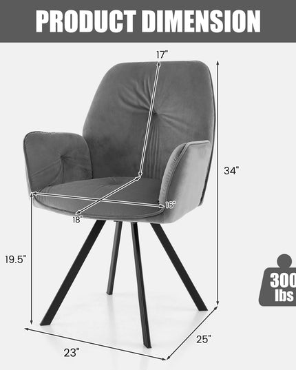 Giantex Upholstered Swivel Velvet Accent Chair Set of 2