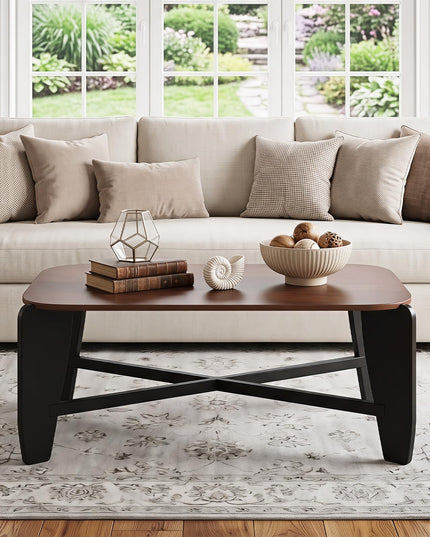 GIANTEX Wood Coffee Table 35.5" Center Table for Living Room