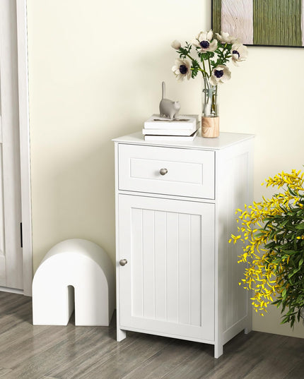 Giantex Floor Bathroom Storage Cabinet Freestanding Cabinet with Drawer