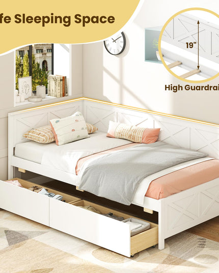 Giantex Twin Daybed with 2 Storage Drawers