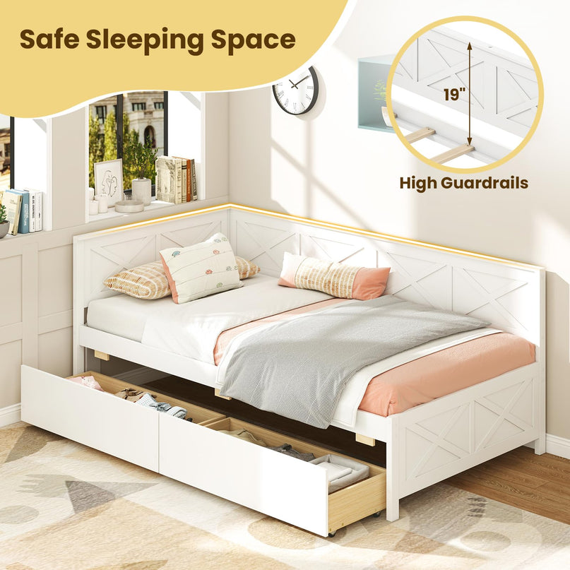 Giantex Twin Daybed with 2 Storage Drawers