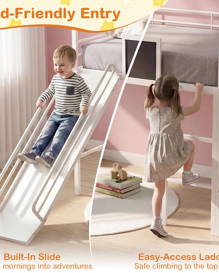 Giantex Twin Size House Loft Bed Low Loft Bedframe