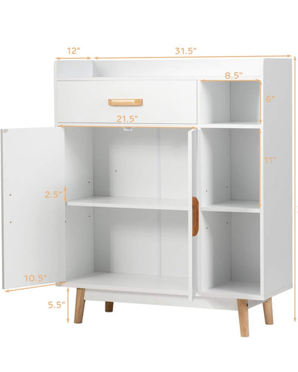 Floor Storage Cabinet Free Standing Cupboard Chest with 1 Drawer