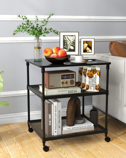 Giantex Printer Stand, 3-Tier Industrial Printer Cart with Lockable Wheels