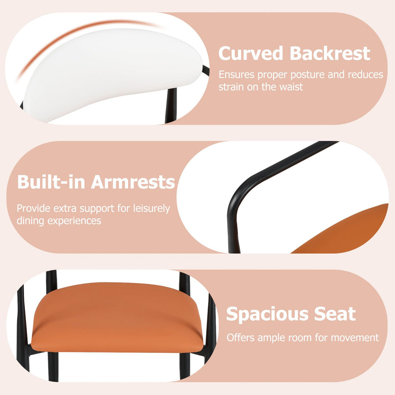 Giantex Modern Dining Chairs Set of 2/4 with Padded Seat