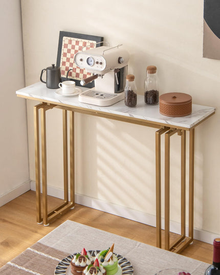Giantex 43.5" Console Table for Entryway - Faux Marble Sofa Table