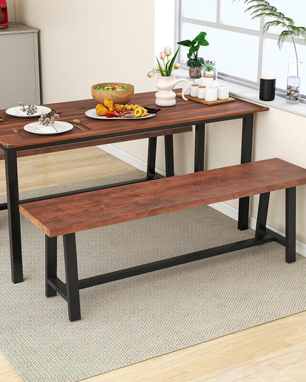 Giantex 72” Dining Table Set for 4-8, 3-Piece Kitchen Table Set with 2 Benches