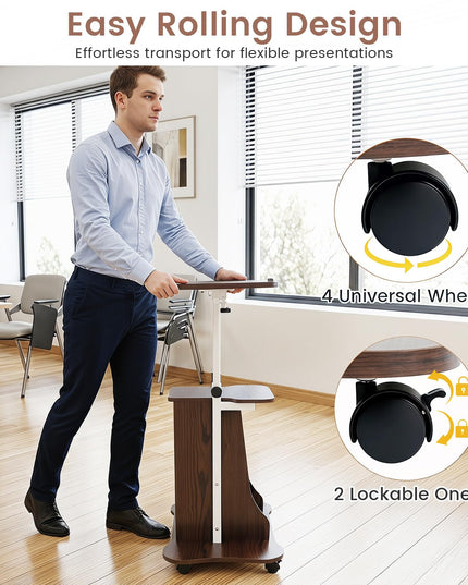 Giantex Mobile Podium Stand for Home Office