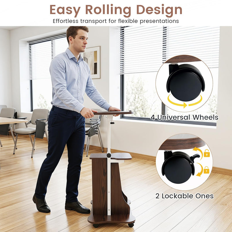 Giantex Mobile Podium Stand for Home Office