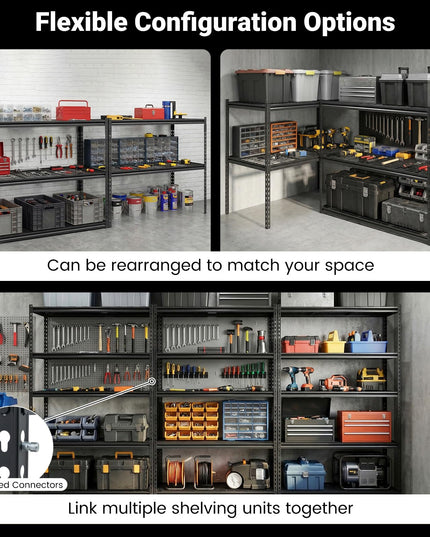 Giantex 5-Tier Metal Storage Shelves Heavy Duty Garage Shelving Units(48" L x 24" W x 72" H)