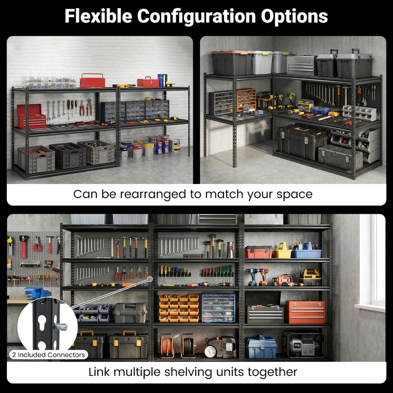 Giantex 5-Tier Metal Storage Shelves Heavy Duty Garage Shelving Units(48" L x 24" W x 72" H)