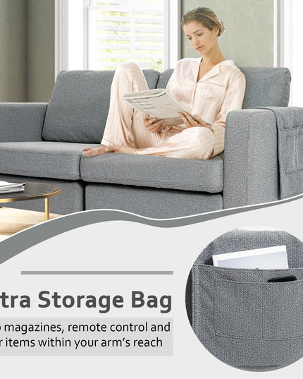 Giantex 2-Seat Sofa Couch, 66" L Modern Loveseat