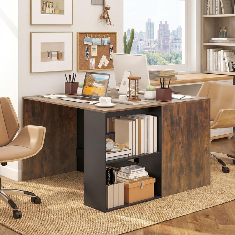 Giantex Petit Bureau avec Étagère pour Chambre à Coucher