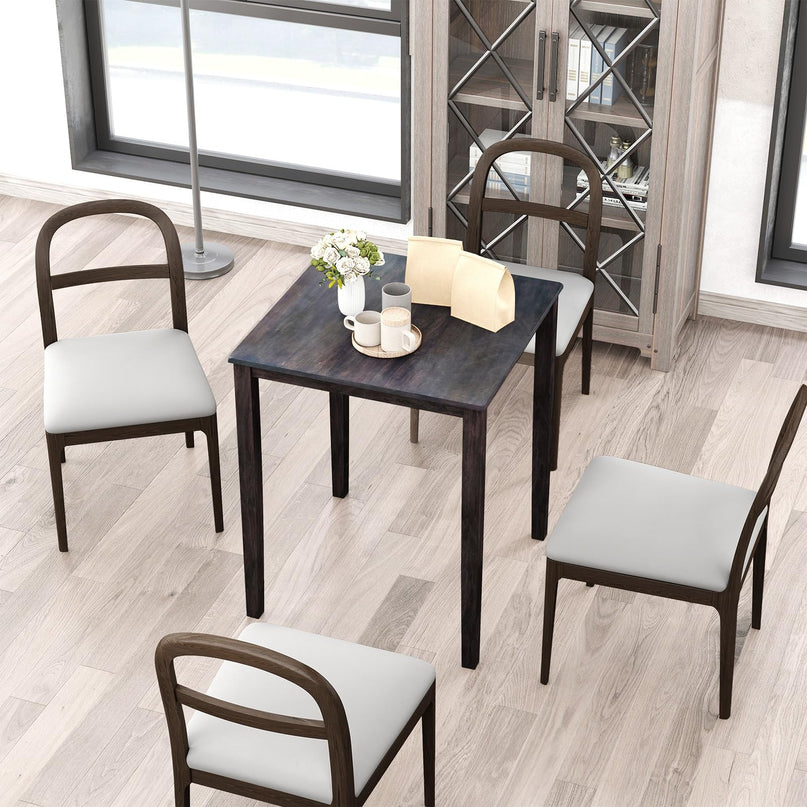 Giantex Square Dining Table with Solid Wood Frame