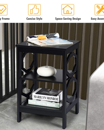 Giantex Nightstand 3-Tier End Table Multifunctional