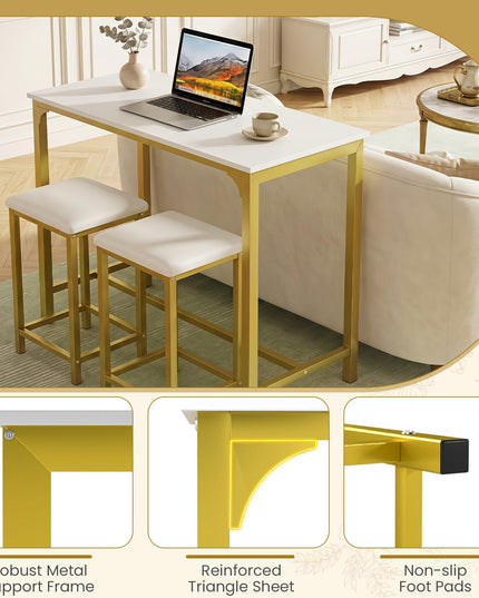 Giantex 3 Piece Dining Table Set for Small Space