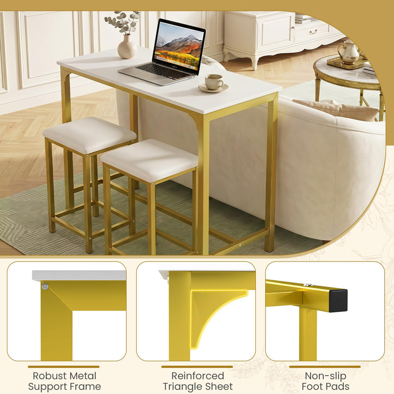 Giantex 3 Piece Dining Table Set for Small Space