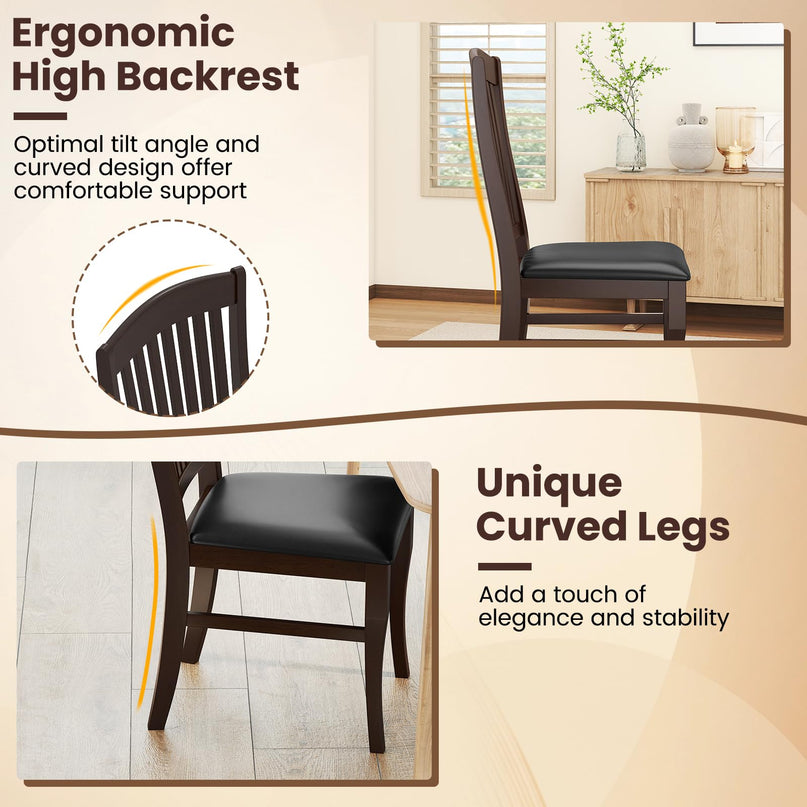 Giantex Wooden Dining Chairs Set for Restaurant