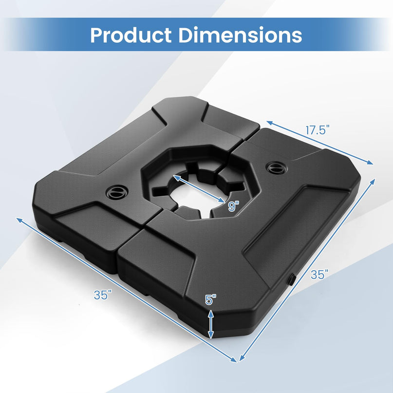 Giantex 2 Piece Fillable Cantilever Umbrella Base for Poolside Deck