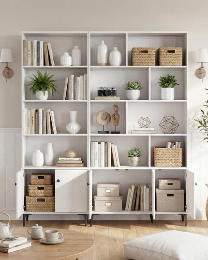 Giantex 68.5" Tall Bookcases and Bookshelves with 2 Doors (35.5" x 12" x 68.5")