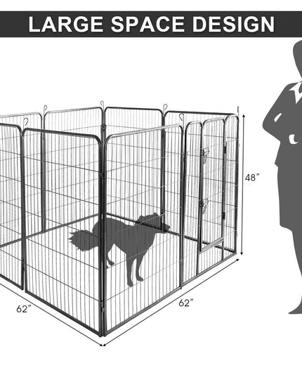 Giantex 8 Panel 48 inch Dog Playpen with Door