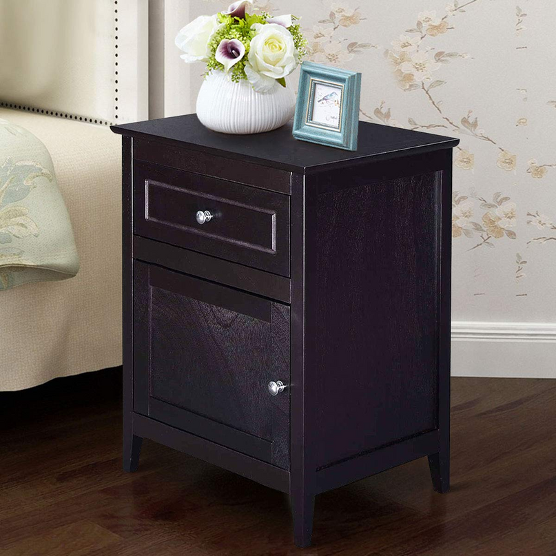 Wooden End Table W/Shelf - Giantex