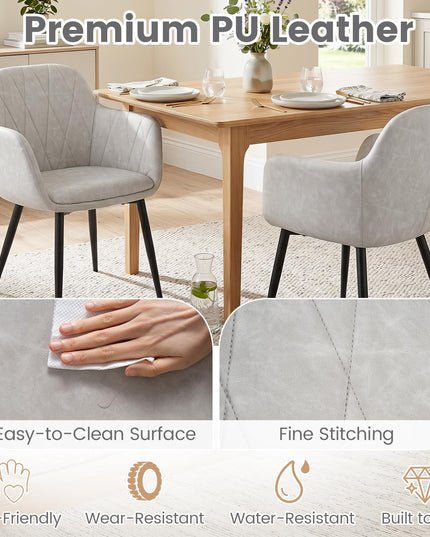 Giantex Dining Chairs Set of 2/4 Upholstered PU Leather Kitchen Chair