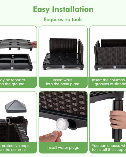 Giantex Raised Garden Bed Elevated Planter Box Kit with Self-Watering System