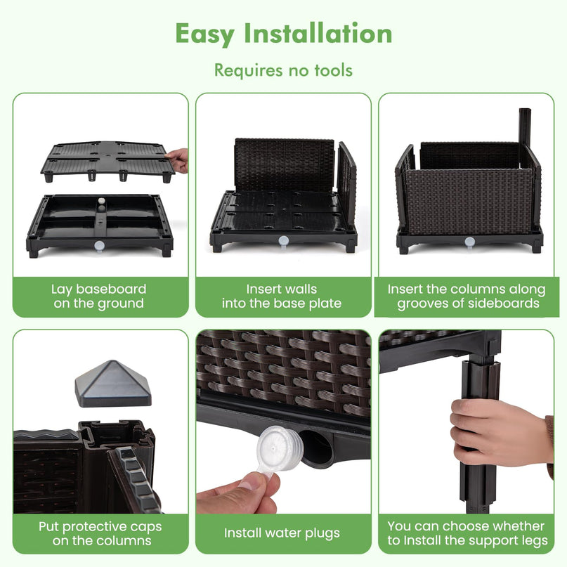 Giantex Raised Garden Bed Elevated Planter Box Kit with Self-Watering System