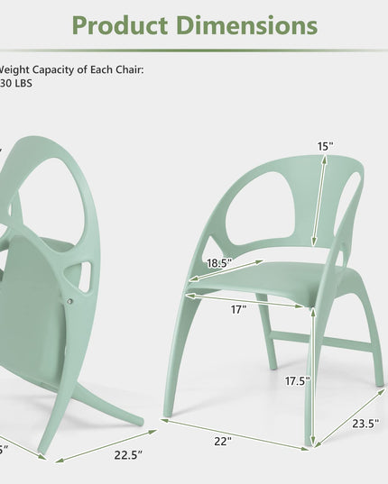 Giantex Folding Dining Chairs Set of 2/4, Outdoor Plastic Dining Chairs with Armrest and High Backrest