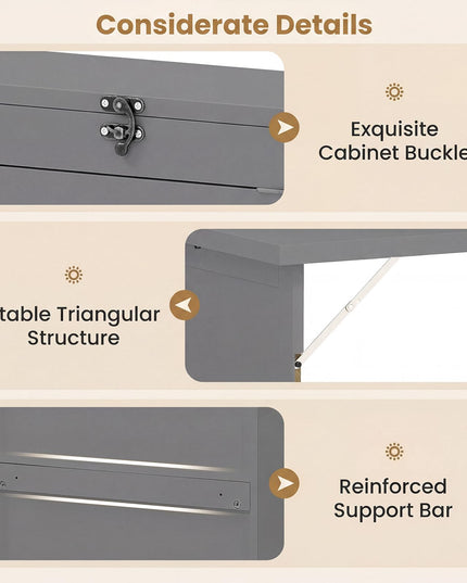 Giantex Wall Mounted Foldable Convertible Computer Desk with Storage Shelves