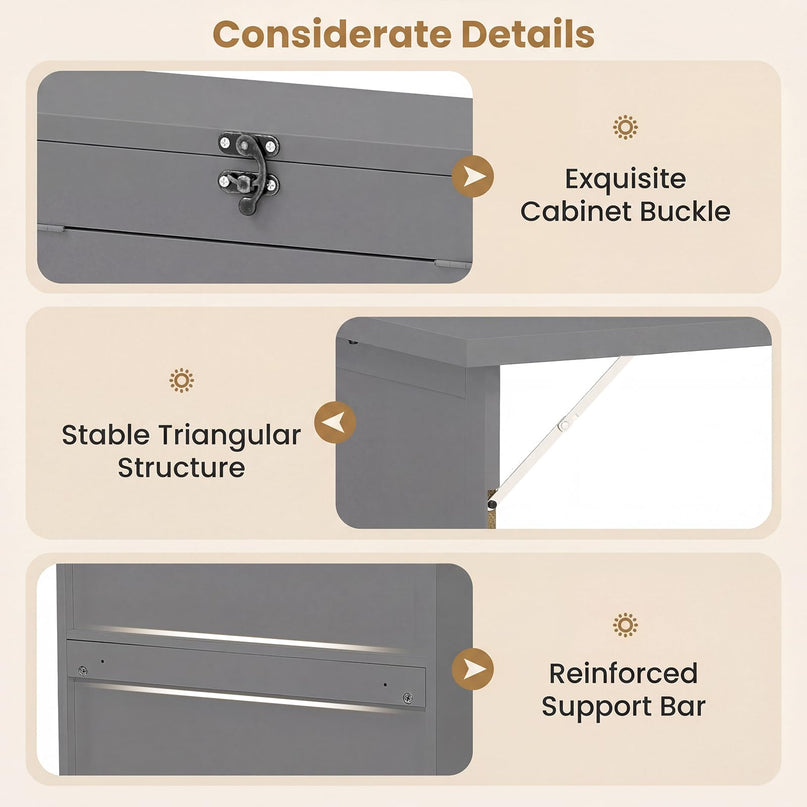 Giantex Wall Mounted Foldable Convertible Computer Desk with Storage Shelves