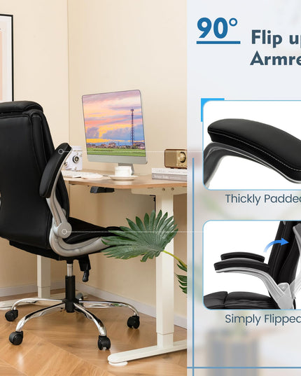 Giantex Executive Office Chair, Ergonomic PU Leather Desk Chair