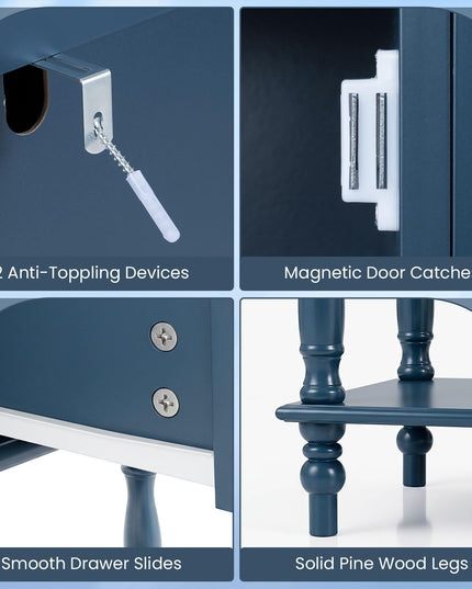 GIANTEX Narrow Console Table with 2 Drawers & 2 Door Cabinets