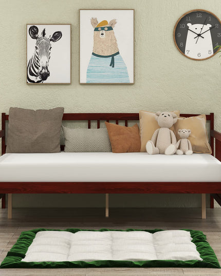 Giantex Full Size Daybed, Wooden Daybed Sofa Bed Frame with Wood Slat Support for Kids Teens (Full)