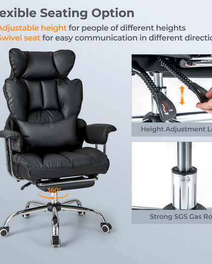 Giantex Office Desk Chair, High Back Executive Office Chair with Foot Rest and Lumbar Support
