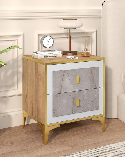 Giantex Modern Nightstand with 2 Drawers