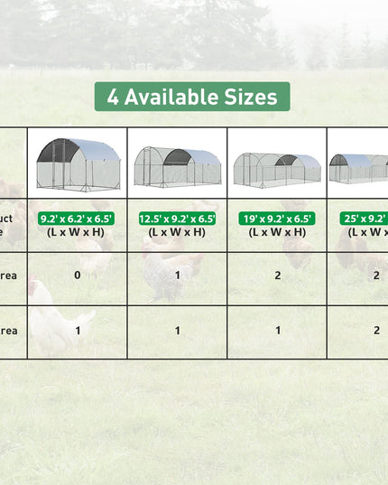 Giantex Large Metal Chicken Coop, Dome Shaped Poultry Cage Hen Run House Rabbits Habitat for Backyard Farm Outdoor