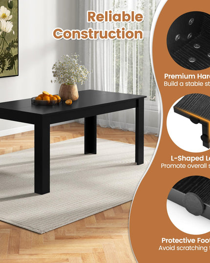 Dining Table, Wood Rectangular Table Dining Table 63" x 31.5" x 30"