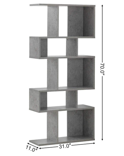 Freestanding Ladder Bookcase, 5-Layer Shelves Closet Organizer Rack Display Cabinet