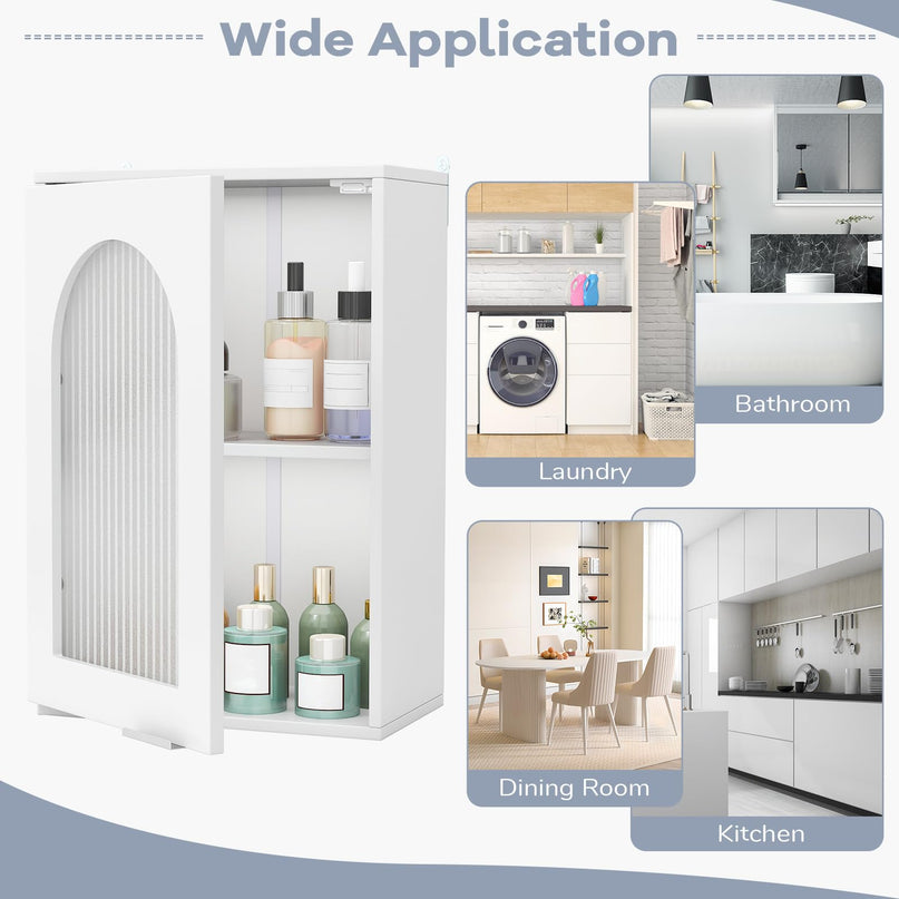 Giantex Wall Mounted Bathroom Cabinet for Living Room Laundry