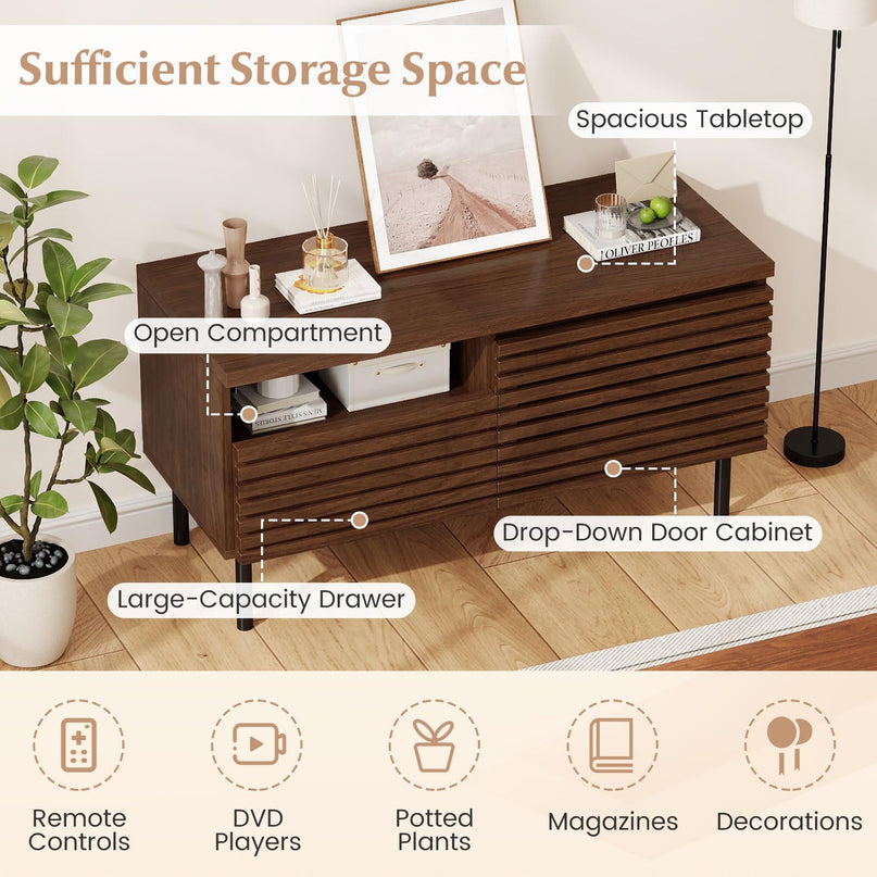 Giantex Mid Century Modern TV Stand for 40 Inch TV for Bedroom