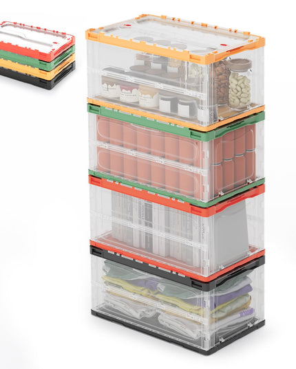Folding Organizer Cube with Double Doors for Home Office Closet, 4 Packs