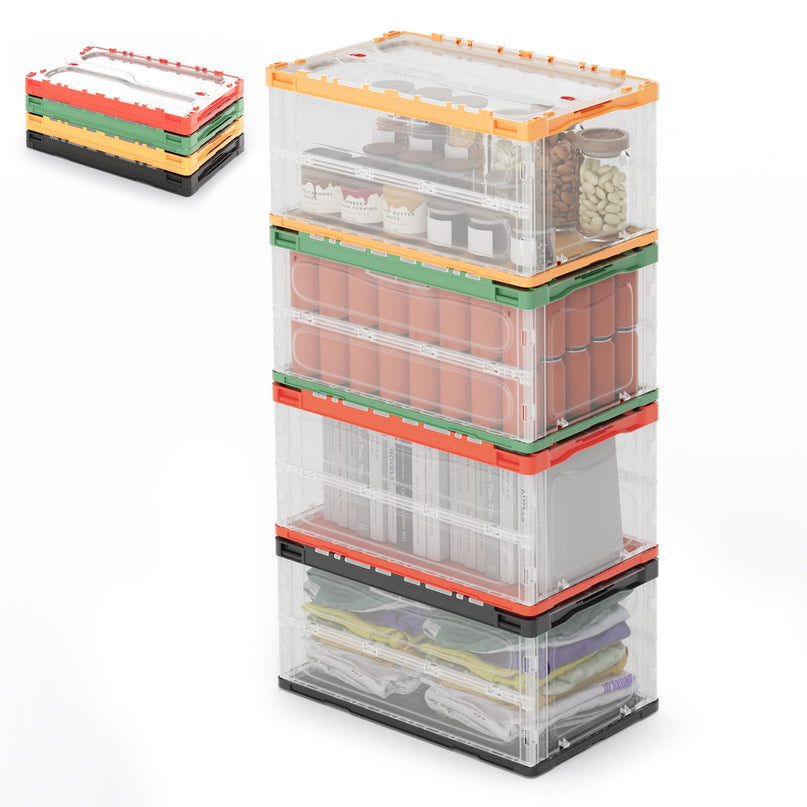 Folding Organizer Cube with Double Doors for Home Office Closet, 4 Packs