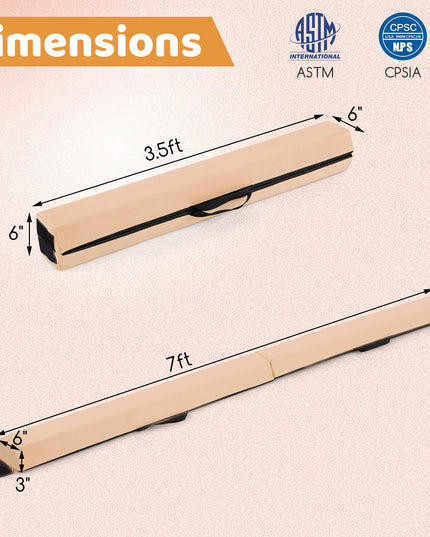 Giantex 7FT Balance Beam Folding Gymnastics Beam w/Carry Handles