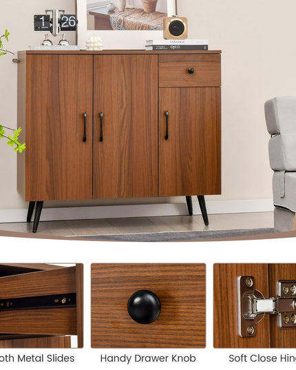 Giantex Buffet Cabinet with Storage, Sideboard Cabinet w/ 3 Doors