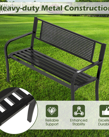 Giantex 660lbs Garden Bench with Backrest for Patio