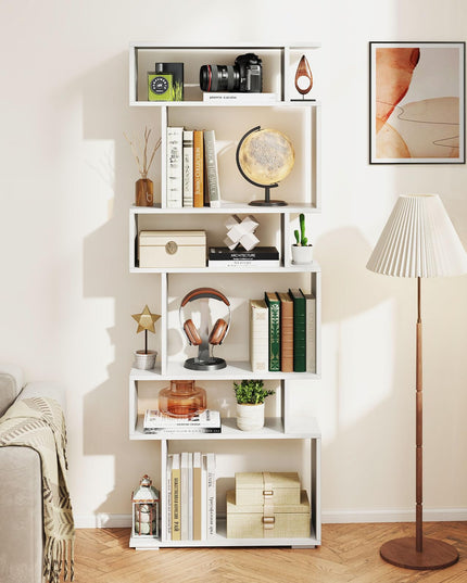 Giantex 6 Tier Geometric Bookshelf with 2 Anti Tipping Kits