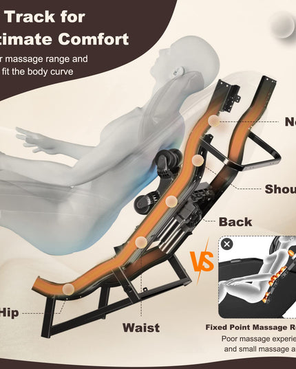 Giantex Full Body Massage Chair - Zero Gravity SL Track Electric Recliner with Reversible Footrest